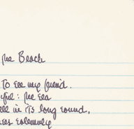 Manuscript of "An Afternoon at the Beach."