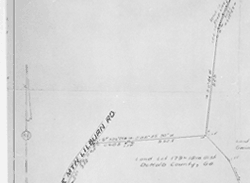 Plat of the Bowers's property near Stone Mountain, Georgia.