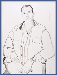 Don Bachardy.  Portrait of Paul Monette, 1990.  Copyright reserved.  Reproduced by permission.  Click to enlarge.
